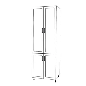 30" Wide Tall Pantry Cabinet - Painted Doors