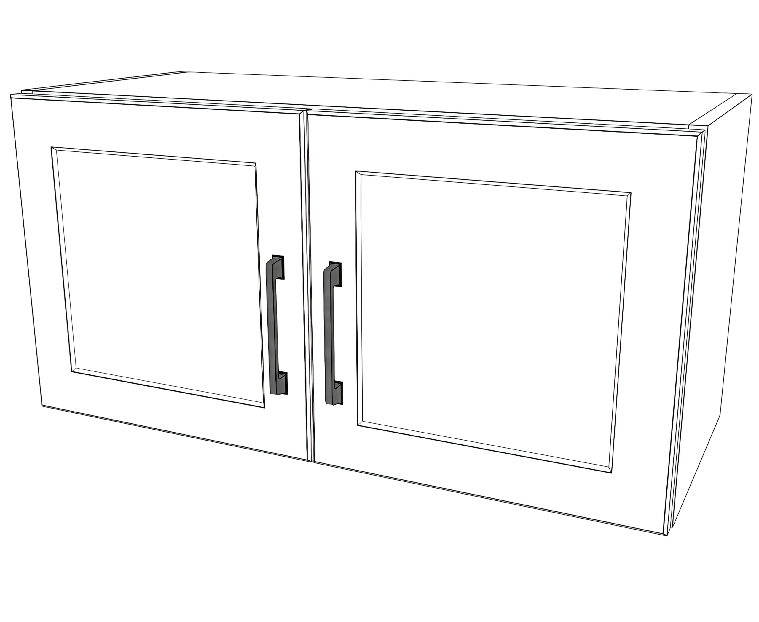 30" Wide x 15" High Fridge Cabinet - Painted Doors