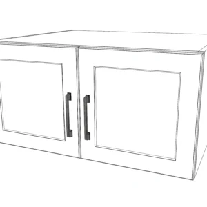 30" Wide x 15" High x 24" Deep Fridge Cabinet - Painted Doors