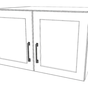 30" Wide x 18" High x 24" Deep Fridge Cabinet - Painted Doors