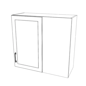 32" Wide 30" High Blind Corner Wall Cabinet - Door on Left Side - Painted Doors