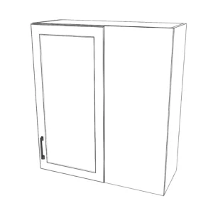 32" Wide 36" High Blind Corner Wall Cabinet - Door on Left Side - Painted Doors