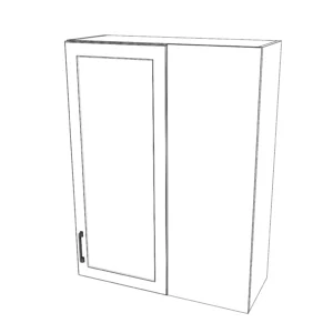 32" Wide 42" High Blind Corner Wall Cabinet - Door on Left Side - Thermofoil Doors