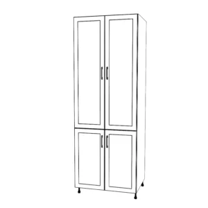 32" Wide Tall Pantry Cabinet - Painted Doors
