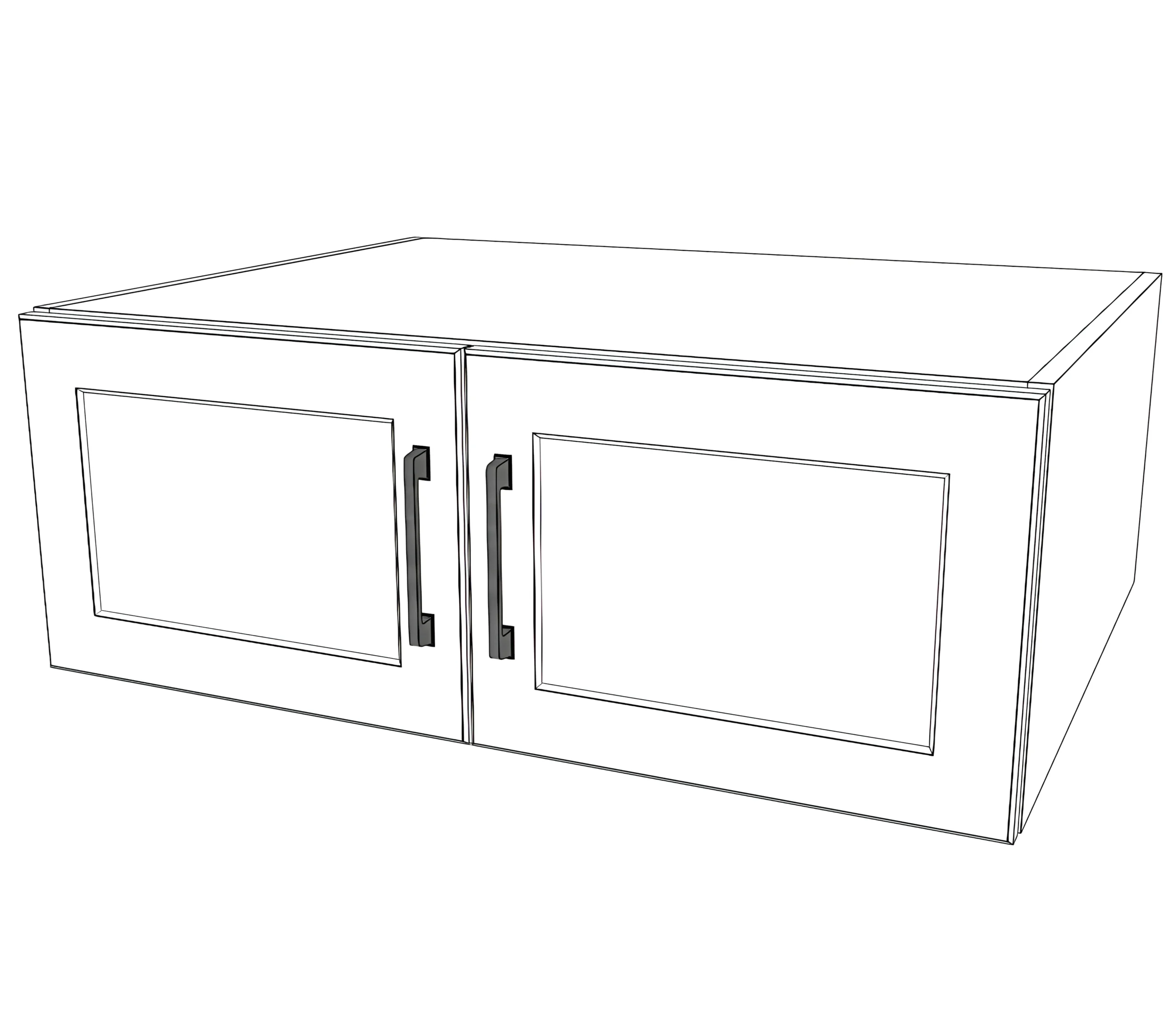 32" Wide x 12" High x 24" Deep Fridge Cabinet - Painted Doors