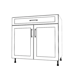 35" Wide Base Cabinet With Drawer On Top - Painted Doors