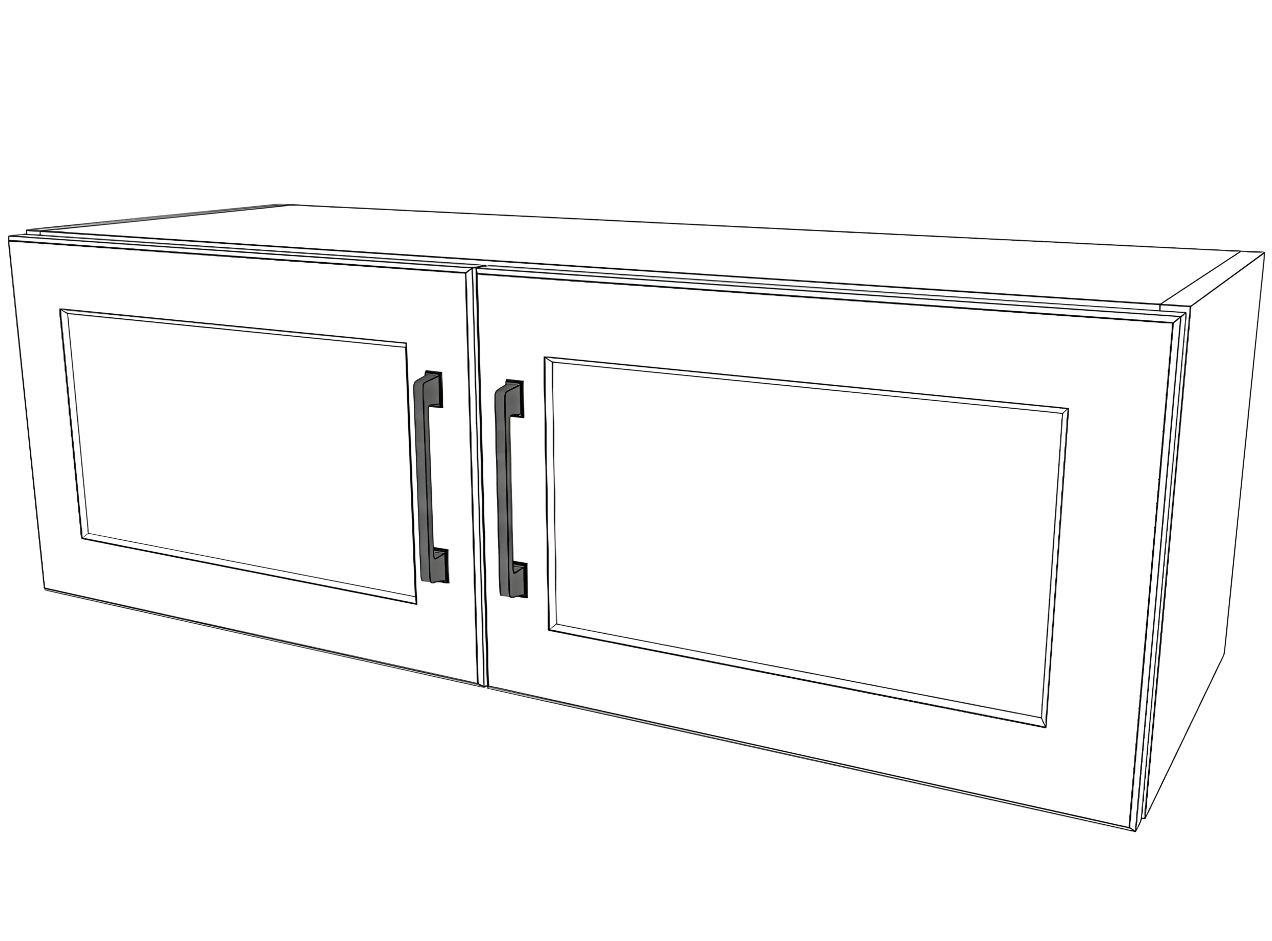 36" Wide x 12" High Fridge Cabinet - Painted Doors