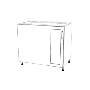 38" Blind Corner Base Cabinet - Door on Right Side - Thermofoil Doors
